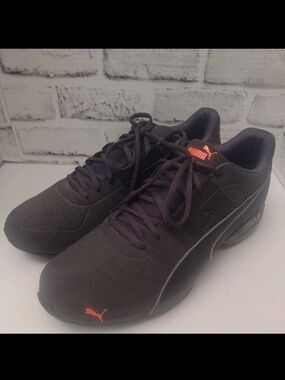 Puma SoftFoam+ Shoes Mens Size 13 Gray Orange Athletic Sneakers 189074-03 Logo